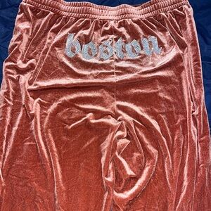 Velvet Pants with Boston Embroidery